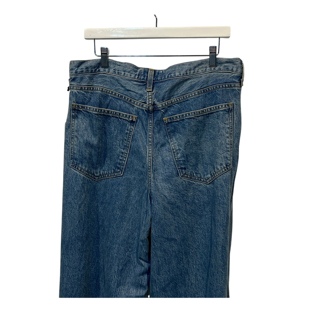 AGOLDE WOMENS 31 ELLIS TROUSER HIGH RISE ANKLE WIDE JEANS BAFFLE BLUE NEW - Picture 8 of 13